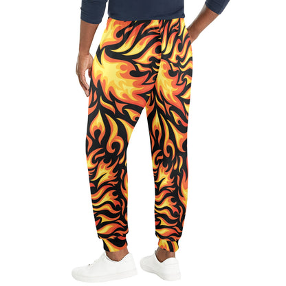 Flame Fire Design Pattern Men's Casual Track Pants