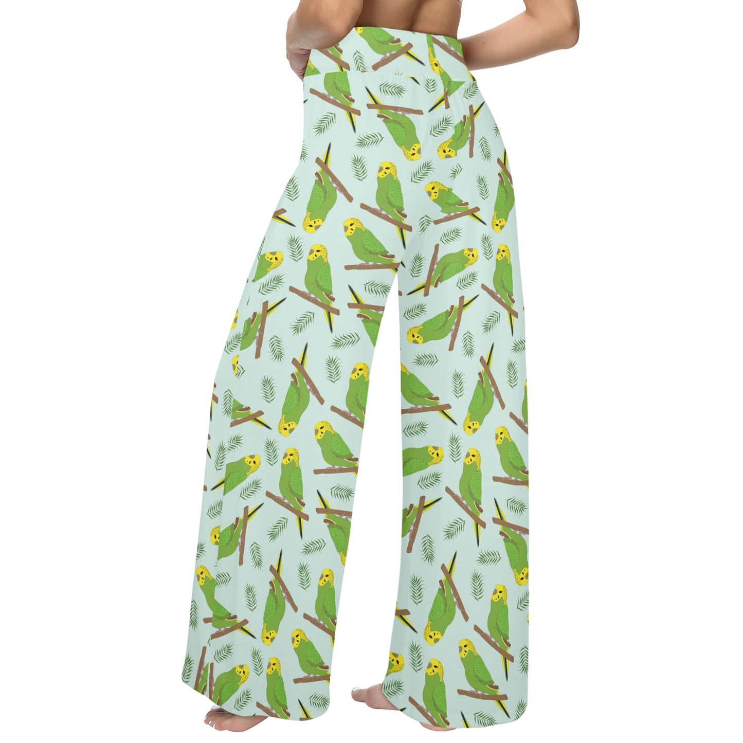 Budgerigar Pattern Print Design 04 Women's Wide Leg Lounge Pants