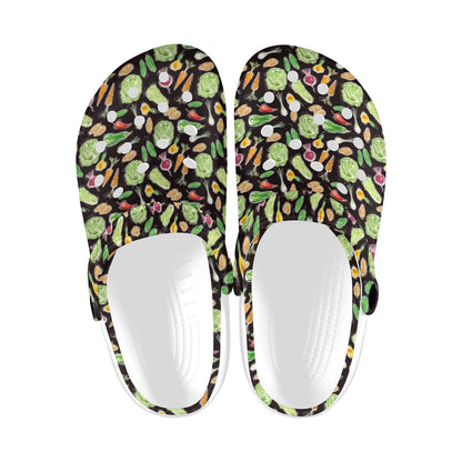 Vegan Draw Themed Design Print Unisex Clogs Shoes