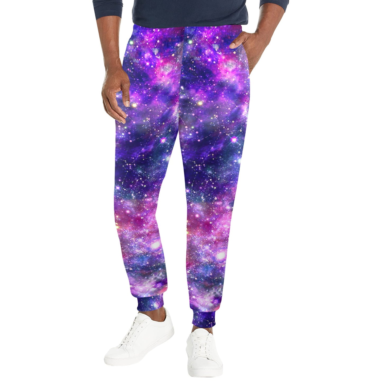 Galaxy Night Stardust Space Print Men's Casual Track Pants