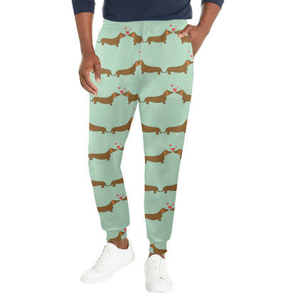 Dachshund Pattern Print Design 02 Men's Casual Track Pants