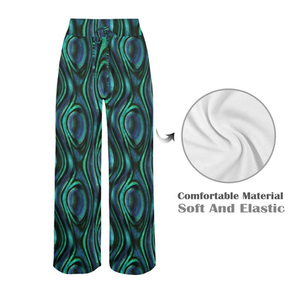 Abalone Pattern Print Design 01 Women's Wide Leg Lounge Pants