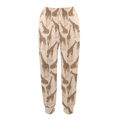 Giraffe Pattern Design Print Women's Casual Track Pants