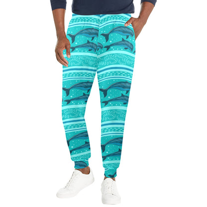 Dolphin Pattern Shower Curtain Men's Casual Track Pants