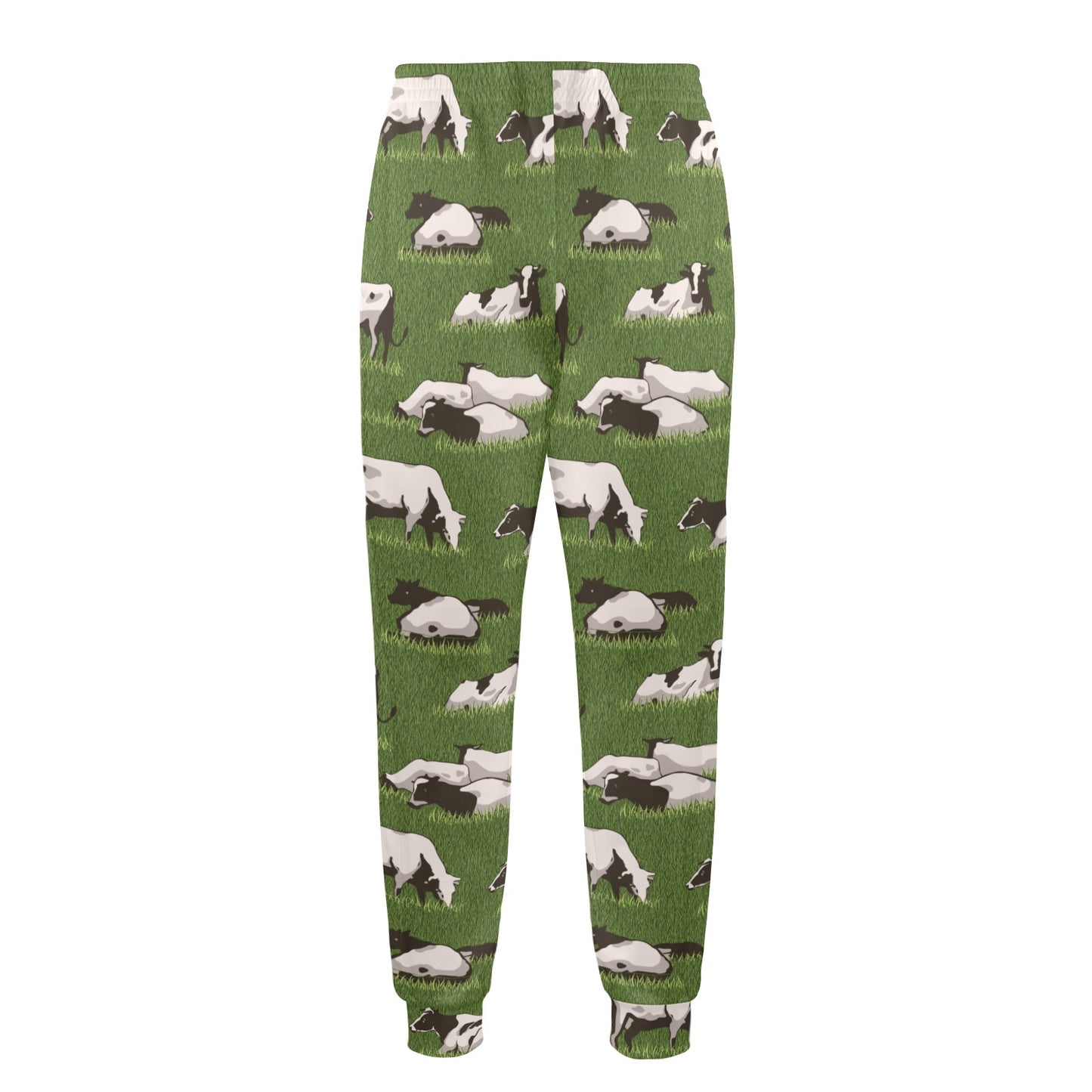 Cow on Grass Print Pattern Men's Casual Track Pants
