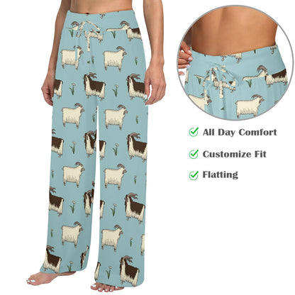 Goat Pattern Print Design 02 Women's Wide Leg Lounge Pants