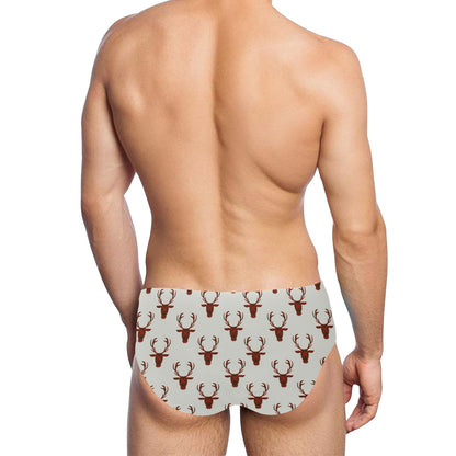 Deer tartan Design Print Pattern JJ073 Men's Swimming Briefs