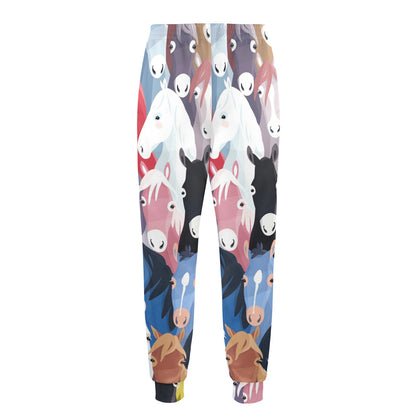 Colorful Horse Pattern Men's Casual Track Pants