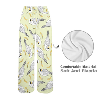 Parakeet Pattern Print Design A03 Women's Wide Leg Lounge Pants