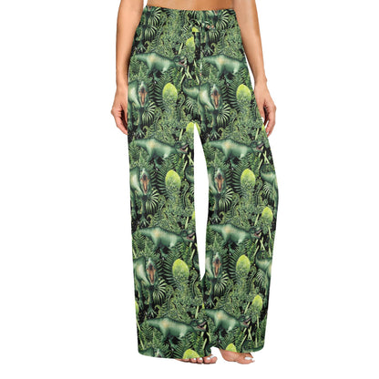 Dinosaur T Rex Print Pattern Women's Wide Leg Lounge Pants