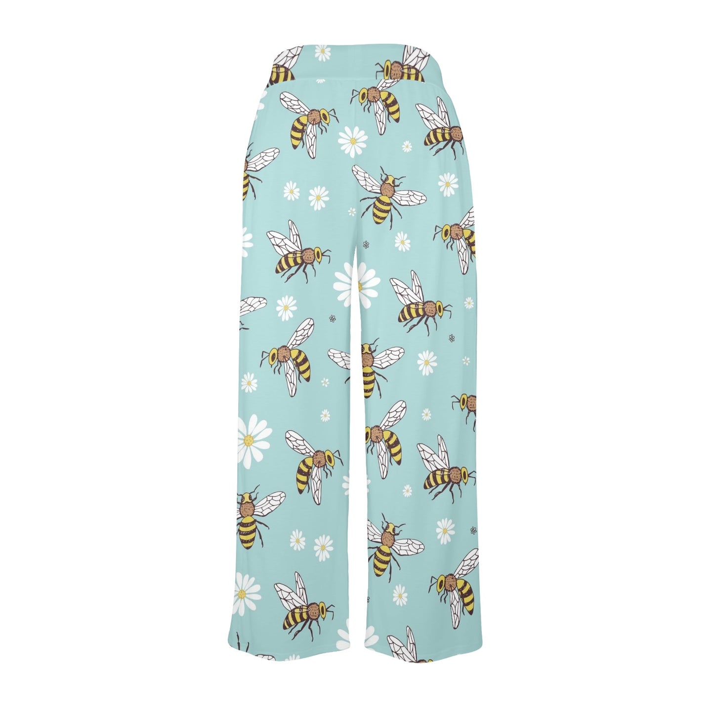 Bee Pattern Print Design BEE010 Women's Wide Leg Lounge Pants