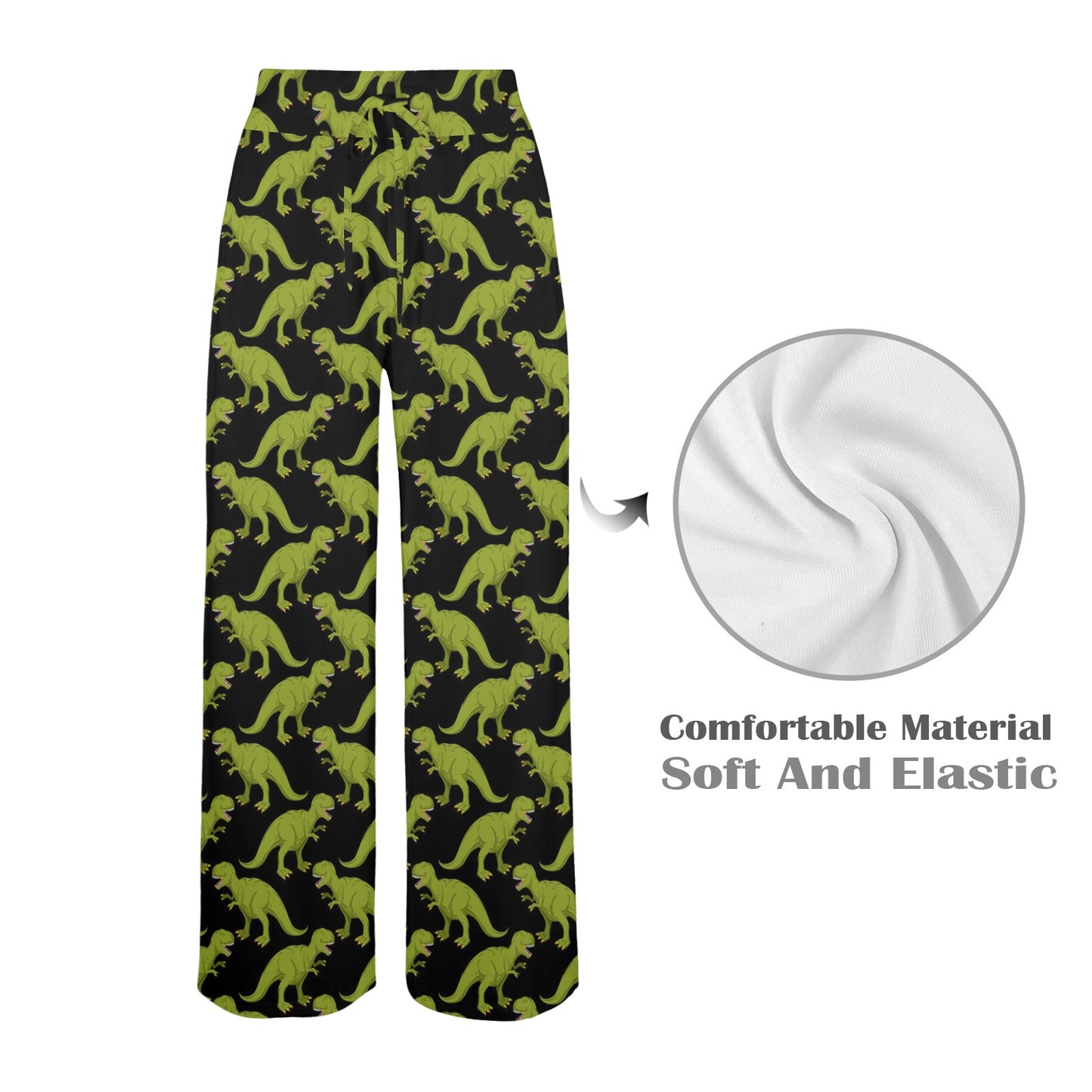 T Rex Pattern Print Design A02 Women's Wide Leg Lounge Pants