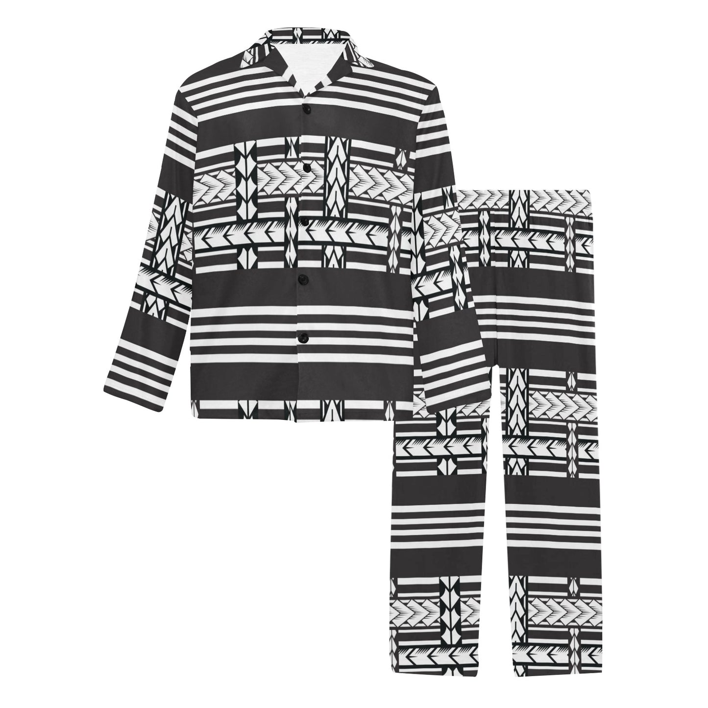 Samoan Tattoo Print Design LKS304 Men's Long Pajama Set