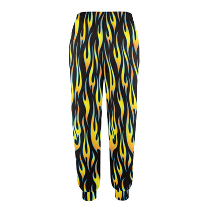 Flame Fire Yellow Pattern Women's Casual Track Pants