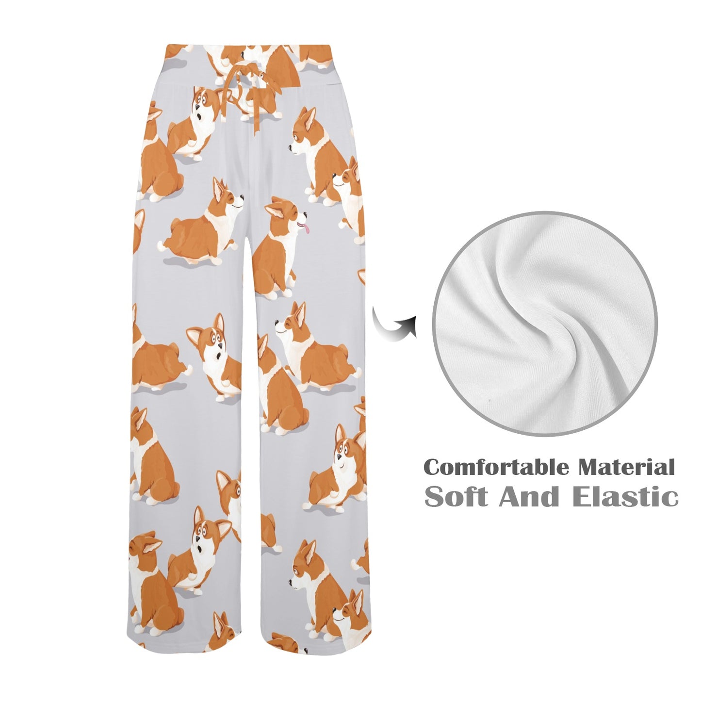 Pembroke Welsh Corgis Pattern Print Design A04 Women's Wide Leg Lounge Pants