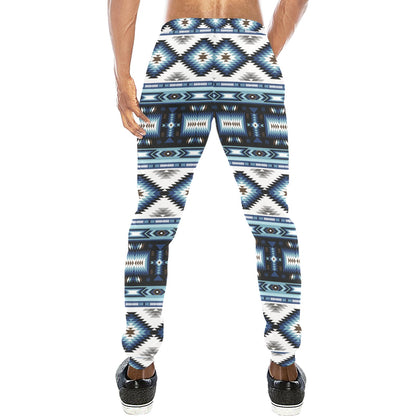 Navajo Dark Blue Print Pattern Men's Sweatpants