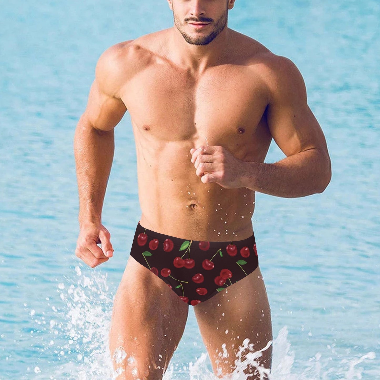 Cherry Fresh Pattern Men's Swimming Briefs