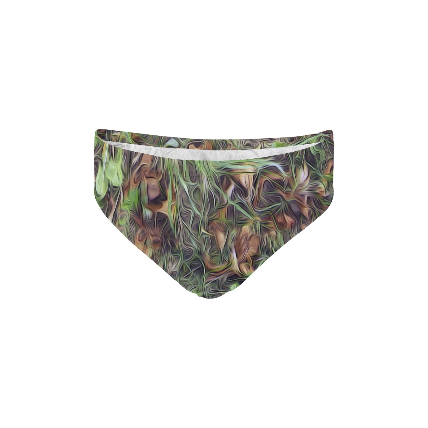 Camouflage Realistic Tree Print Men's Swimming Briefs