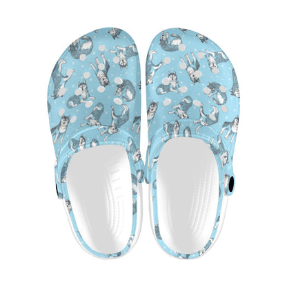 Wolf Design Print Pattern Unisex Clogs Shoes