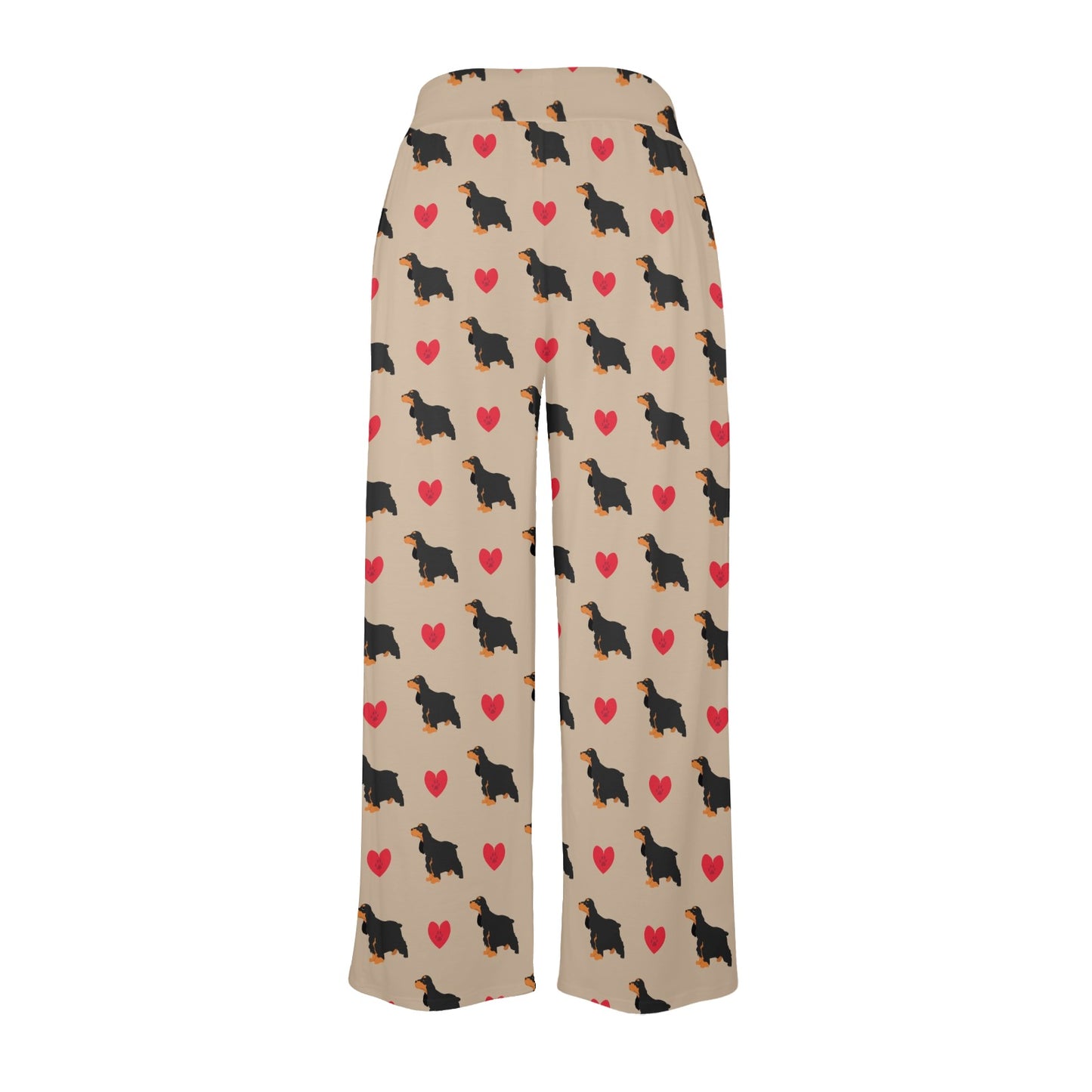 Cocker Pattern Print Design 02 Women's Wide Leg Lounge Pants