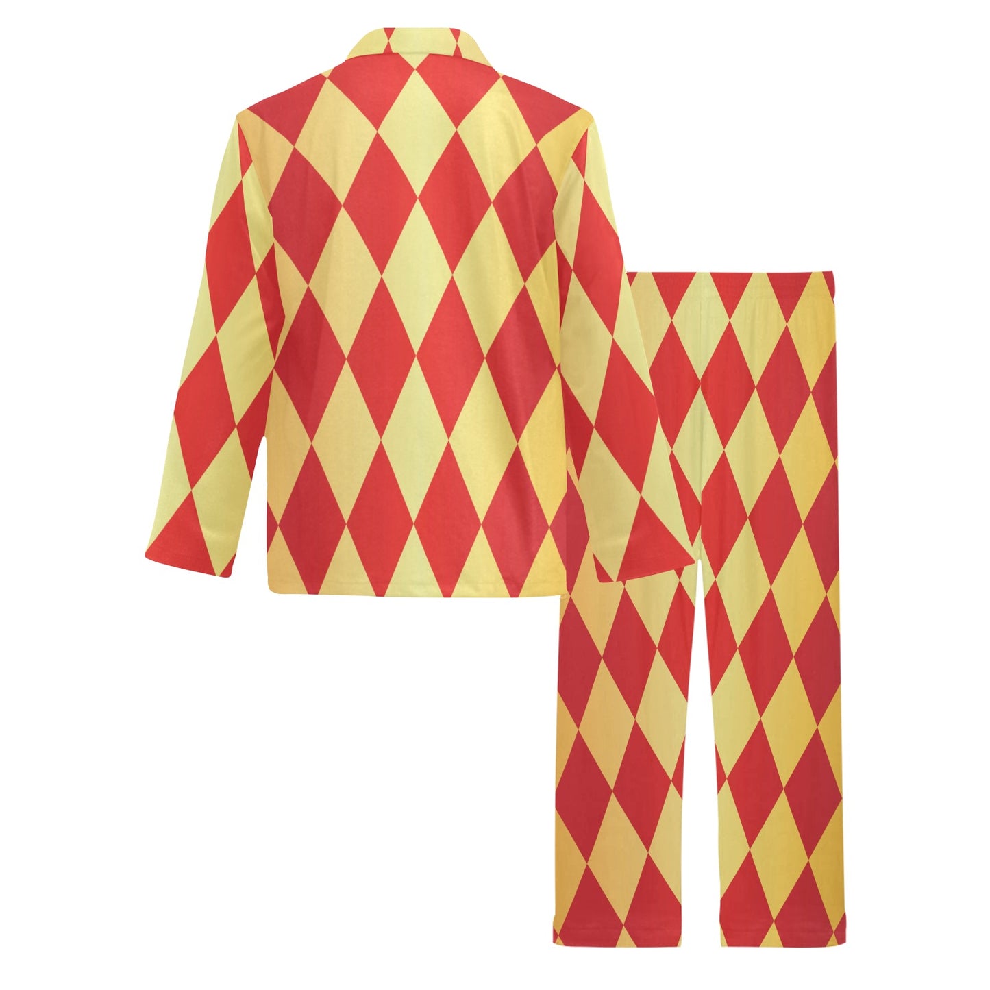 Harlequin Pattern Print Design 03 Men's Long Pajama Set