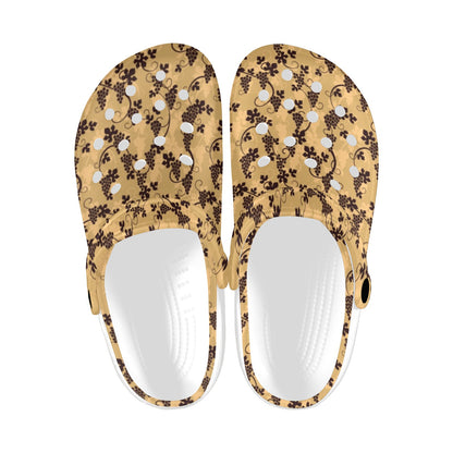 Wine Grape Design Print Unisex Clogs Shoes