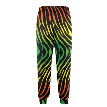 Rainbow Zebra Themed Print Men's Casual Track Pants