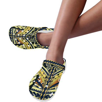 Polynesian Tattoo Print Unisex Clogs Shoes