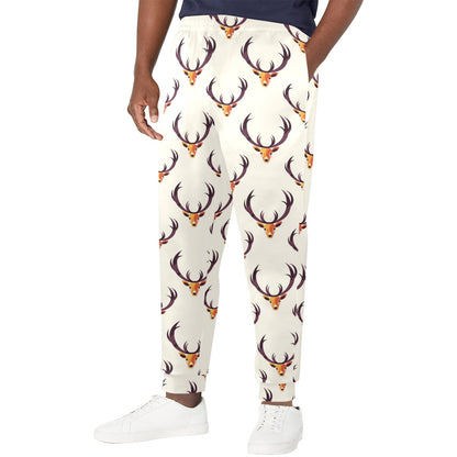 Deer Design Print Pattern JJ072 Men's Casual Track Pants