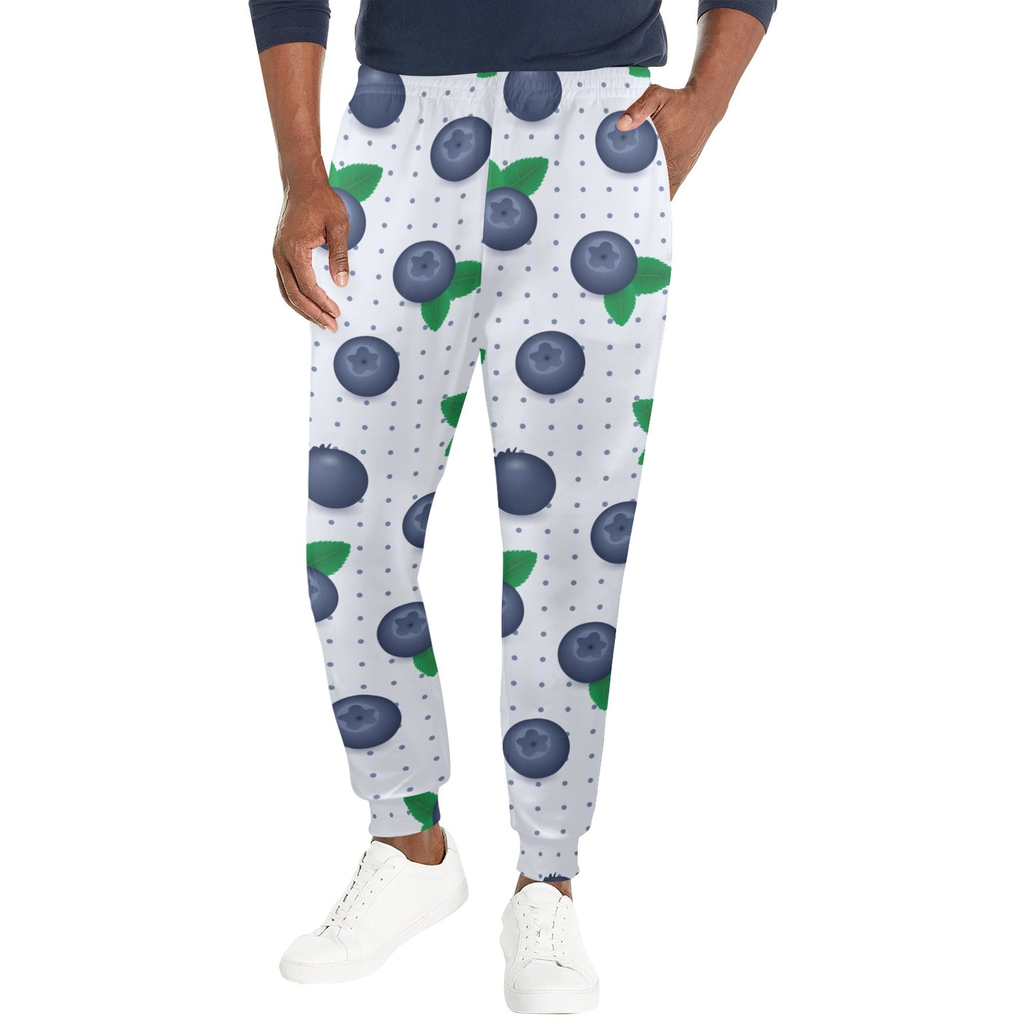 Blueberry Pattern Print Design BB02 Men's Casual Track Pants