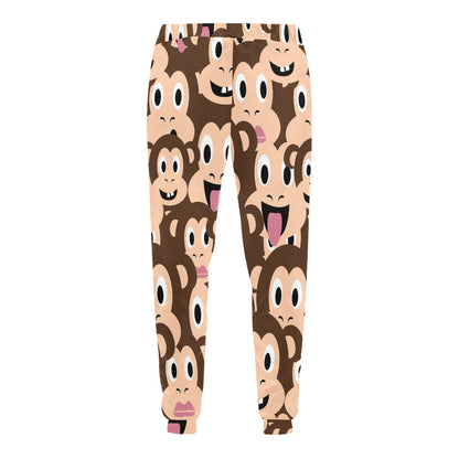 Emoji Monkey Print Pattern Men's Sweatpants