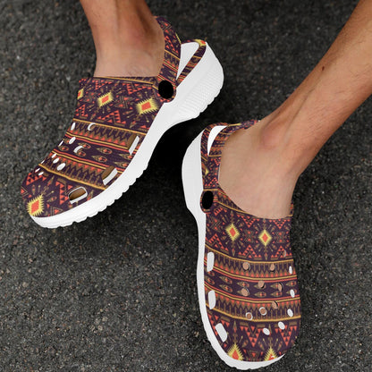 Southwest Ethnic Design Themed Print Unisex Clogs Shoes