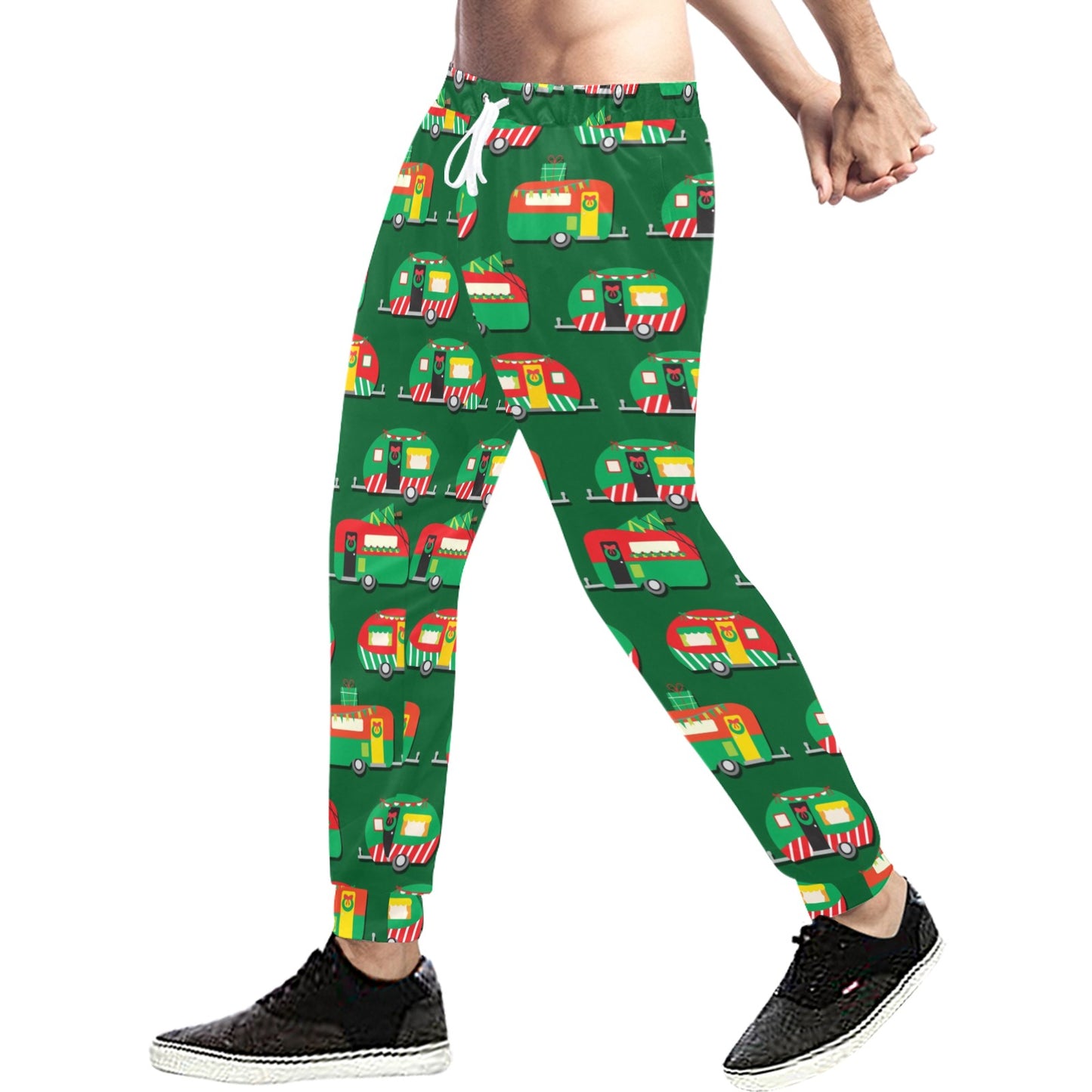 Camper Camping Christmas Themed Print Men's Sweatpants
