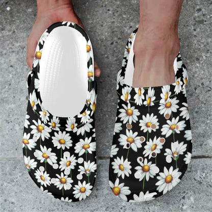 Daisy Print Pattern Unisex Clogs Shoes