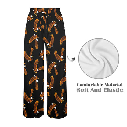 Eagles Print Pattern Women's Wide Leg Lounge Pants