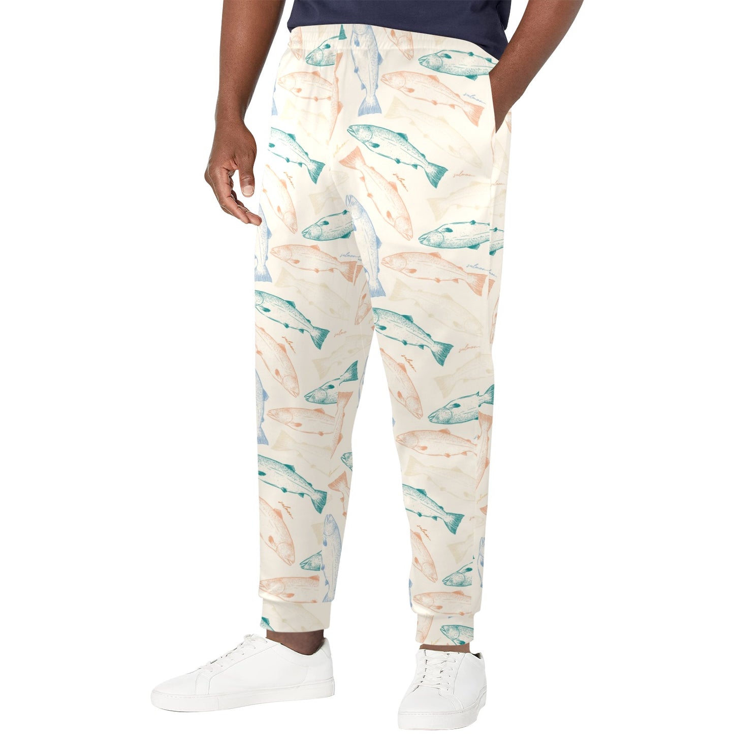 Salmon Fish Print Design LKS305 Men's Casual Track Pants
