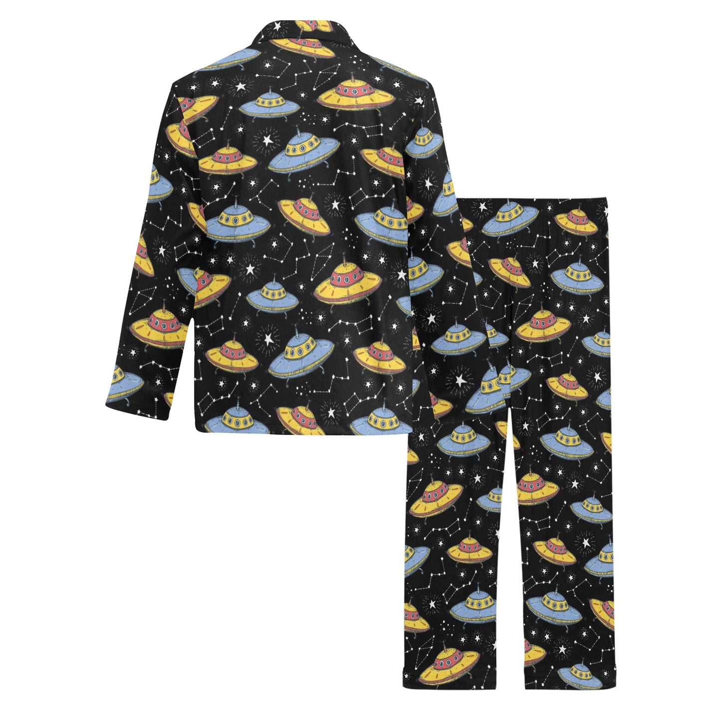 UFO Print Design LKS307 Men's Long Pajama Set