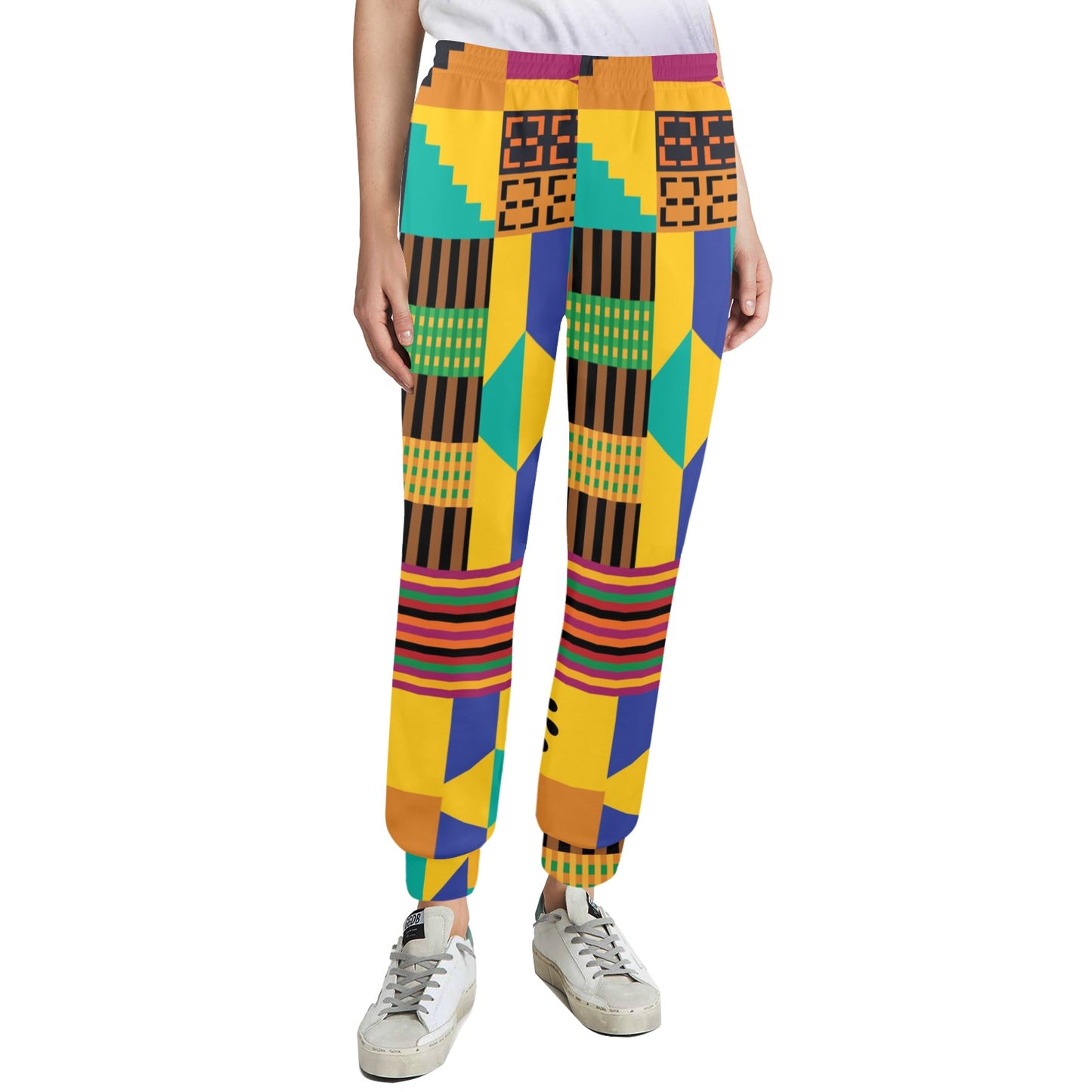 Kente Pattern Print Design 03 Women's Casual Track Pants