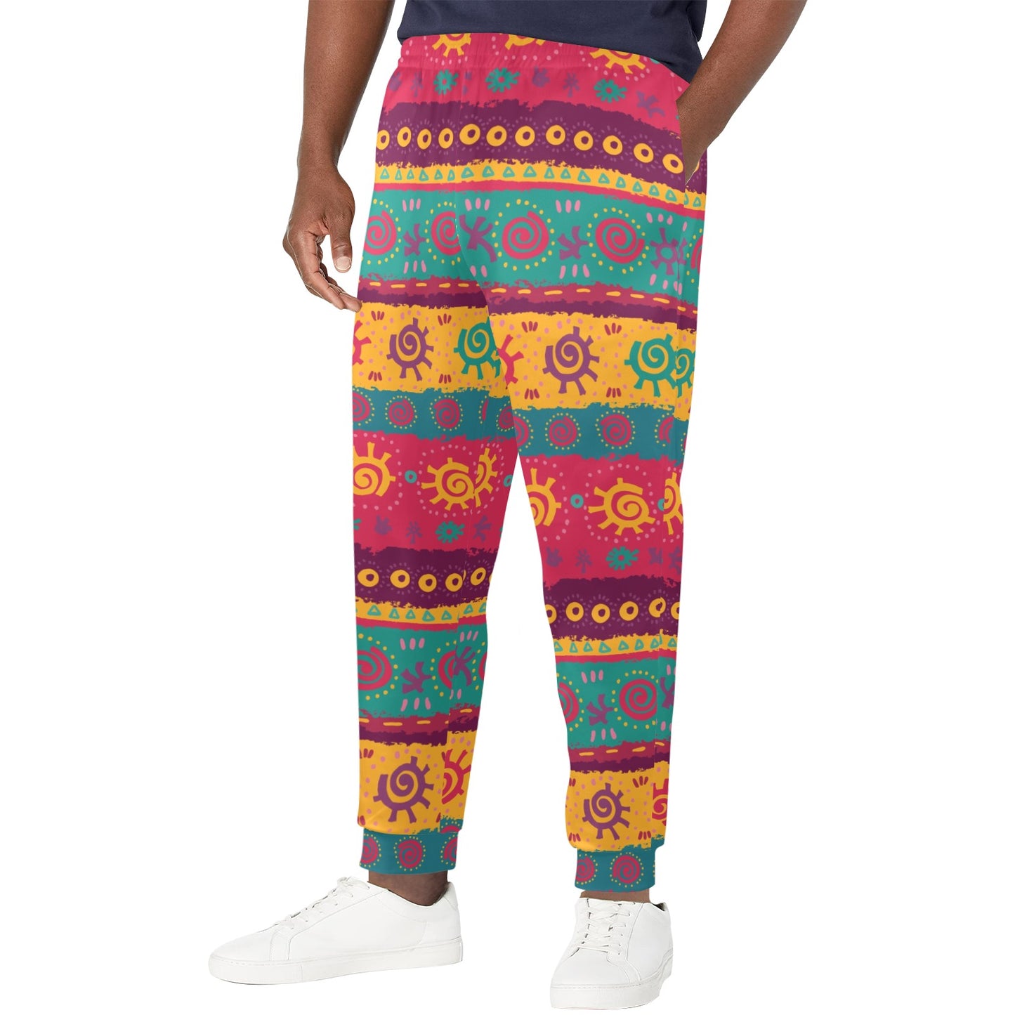 Ethnic Design Print Pattern JJ0134 Men's Casual Track Pants