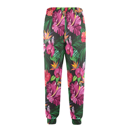 Hibiscus Hawaiian Design Print Pattern Men's Casual Track Pants