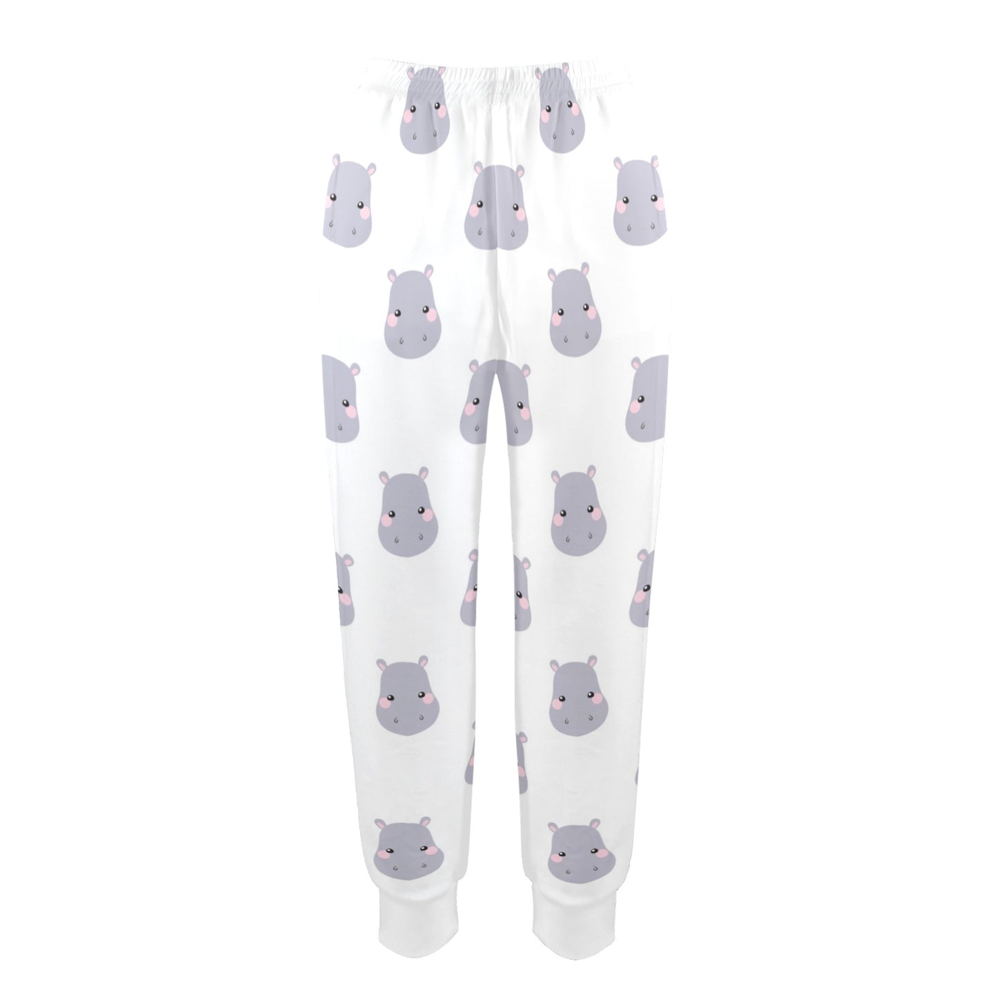 Hippo Design Print Pattern JJ0350 Women's Casual Track Pants