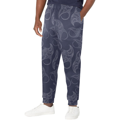 Manta Ray Pattern Print Design 01 Men's Casual Track Pants