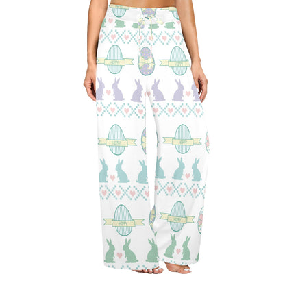 Easter rabbit Design Print Pattern JJ0162 Women's Wide Leg Lounge Pants