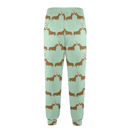 Dachshund Pattern Print Design 02 Men's Casual Track Pants
