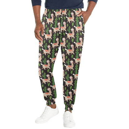 Alpaca Cactus Design Themed Print Men's Casual Track Pants