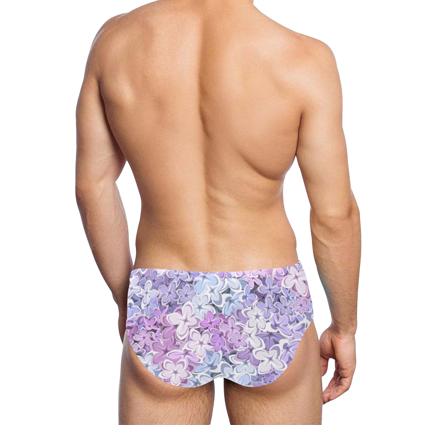 Lilac Pattern Print Design LI01 Men's Swimming Briefs