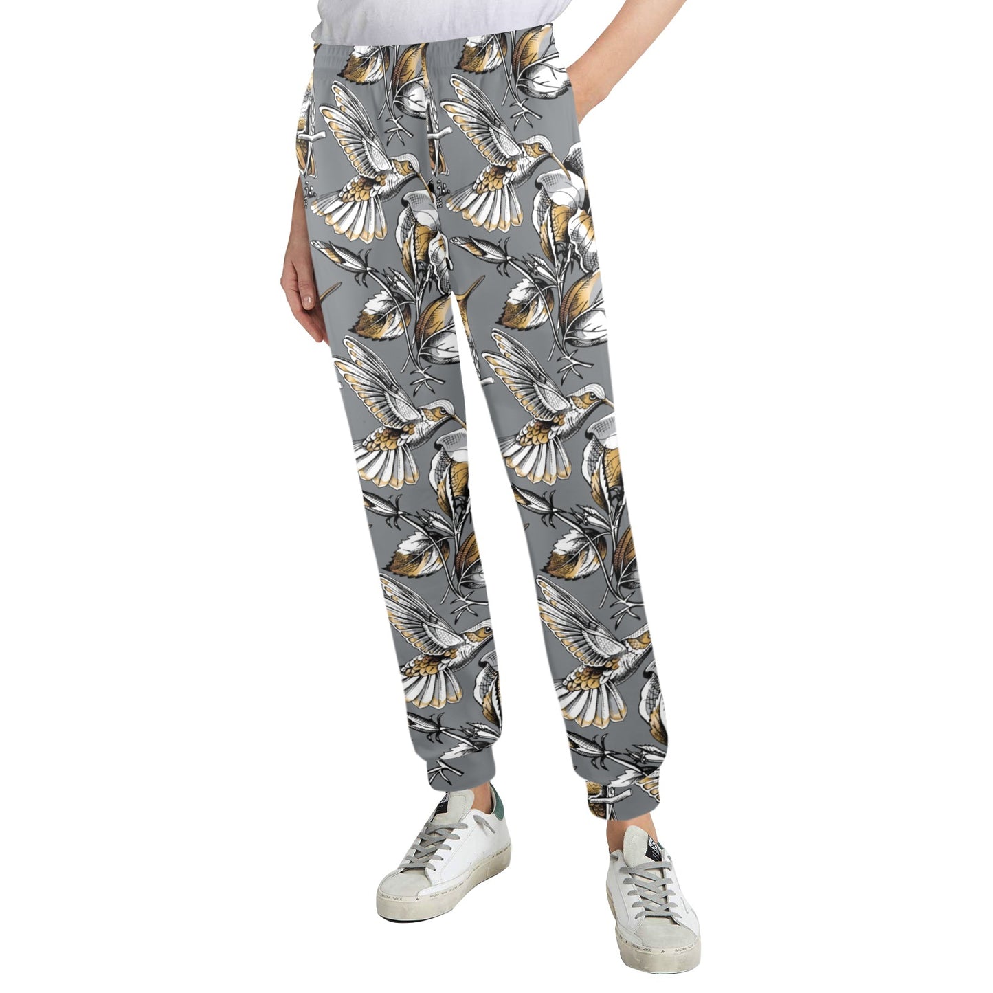Hummingbird Pattern Print Design 02 Women's Casual Track Pants