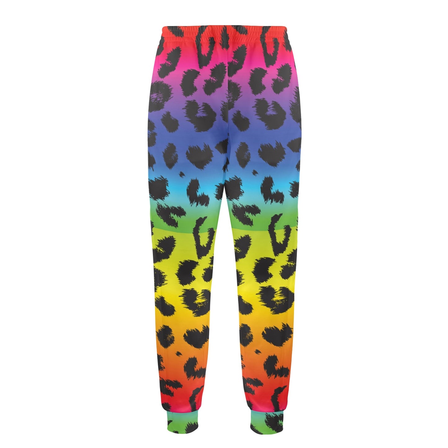 Rainbow Leopard Pattern Print Design A01 Men's Casual Track Pants