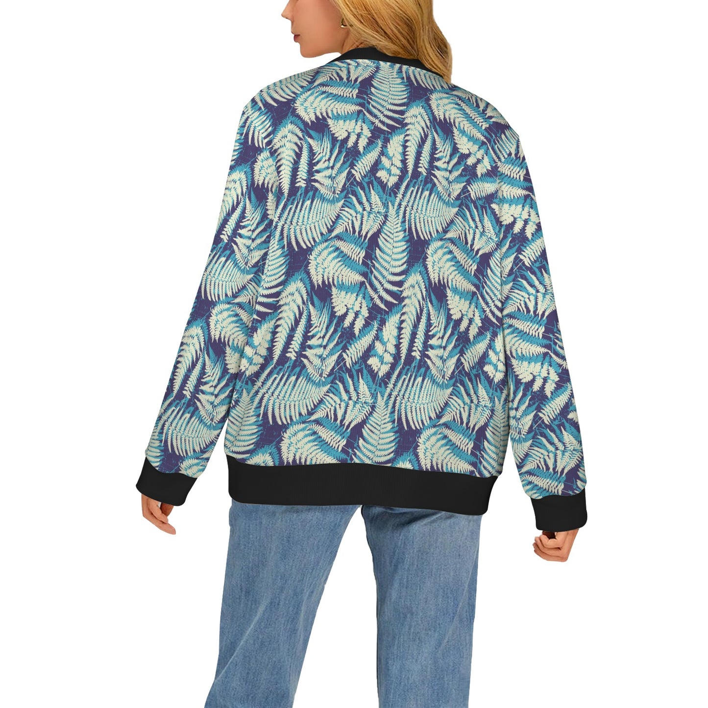 Fern Leave Summer Print Pattern Women's Cardigan