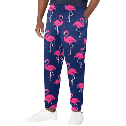 Pink Flamingo Pattern Men's Casual Track Pants